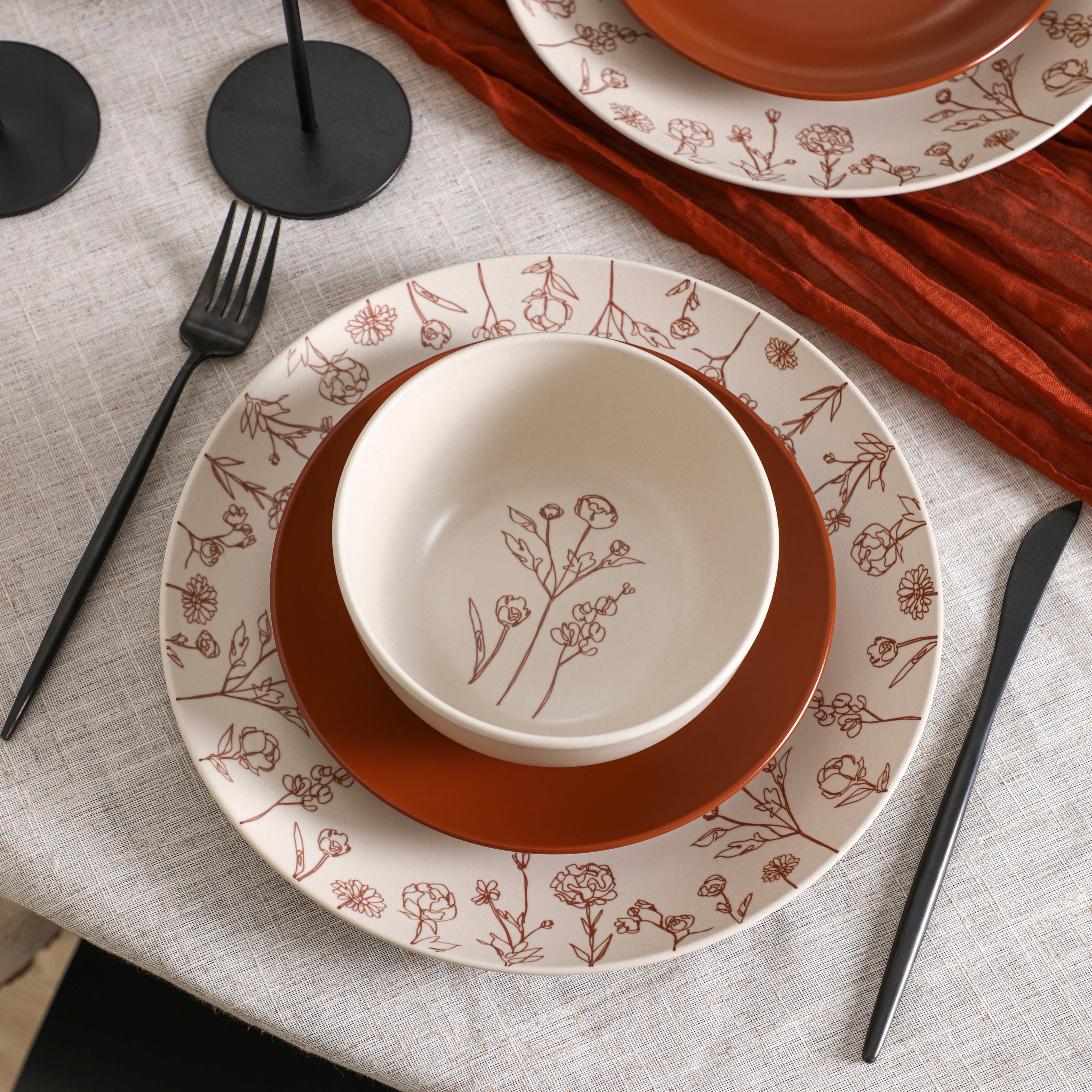 Camelia Stoneware Dinnerware Set