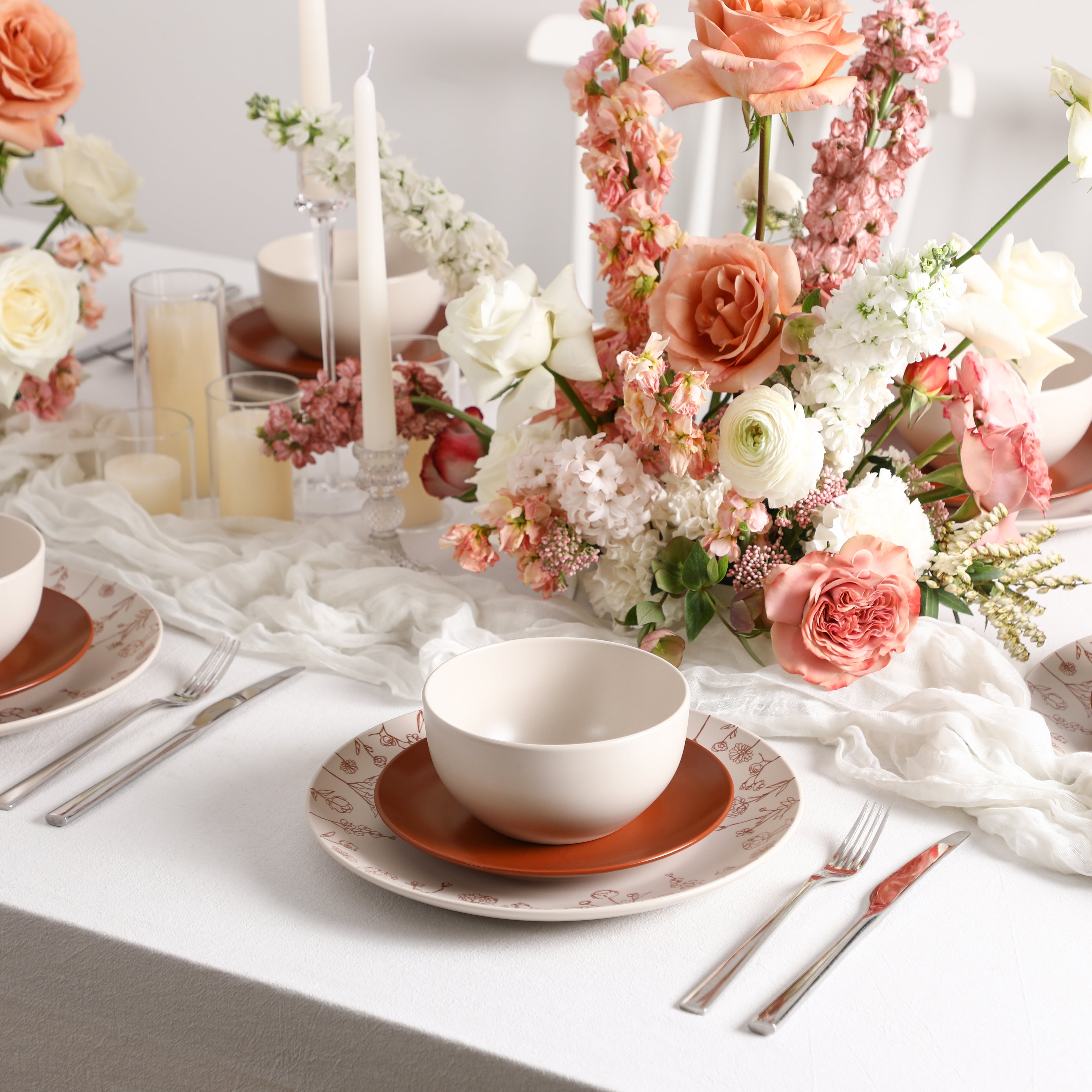 Camelia Stoneware Dinnerware Set