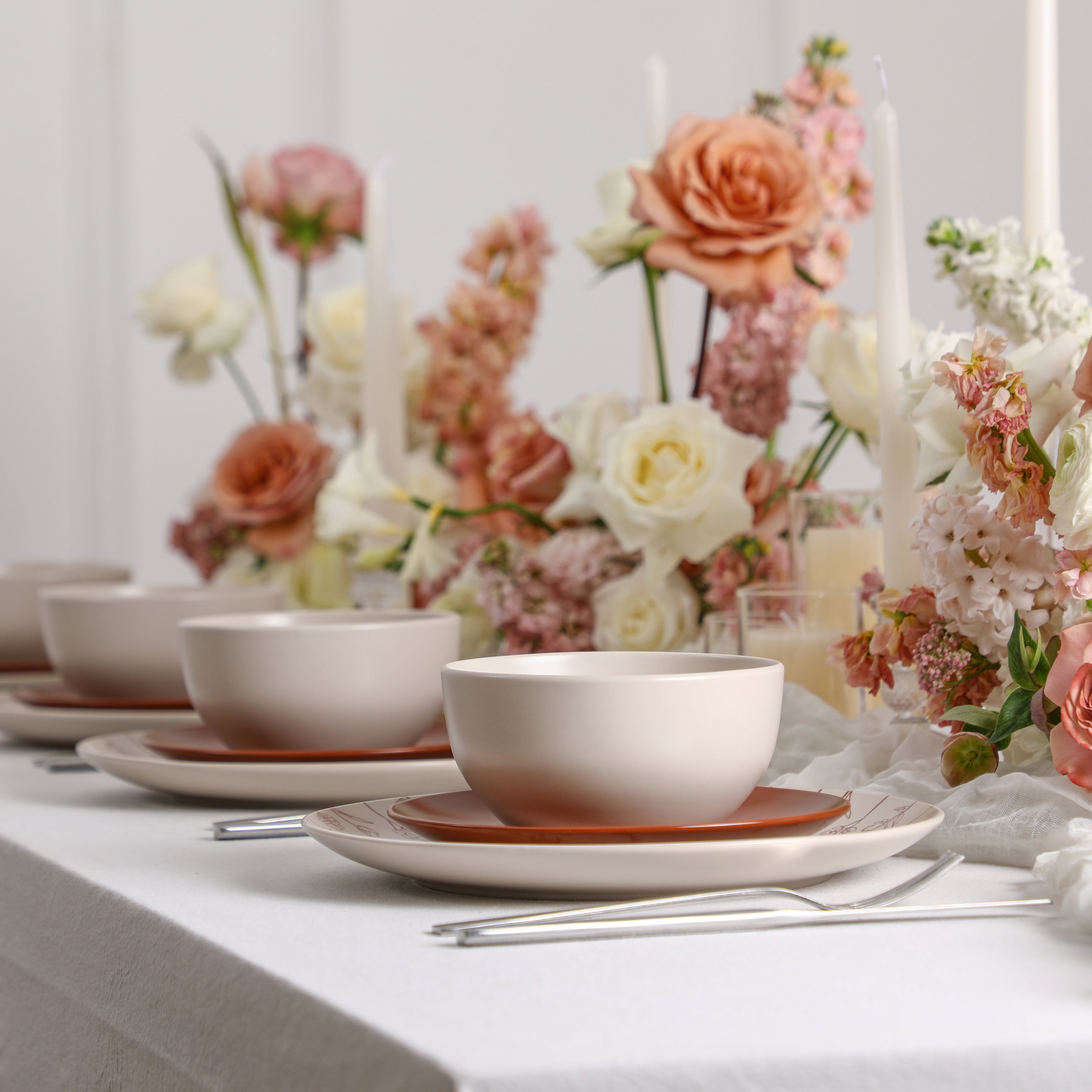 Camelia Stoneware Dinnerware Set