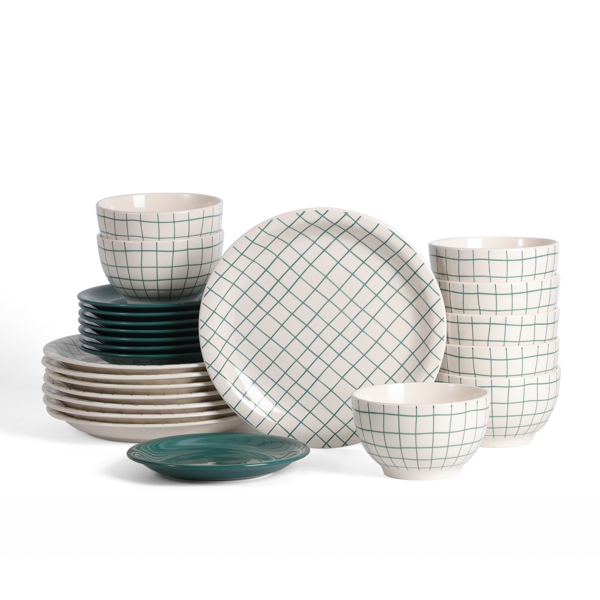 Ash Stoneware Dinnerware Set - Green