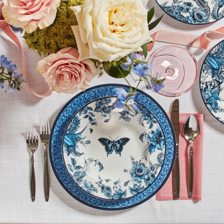 Monarcha Porcelain Dinner Plate Set - Blue