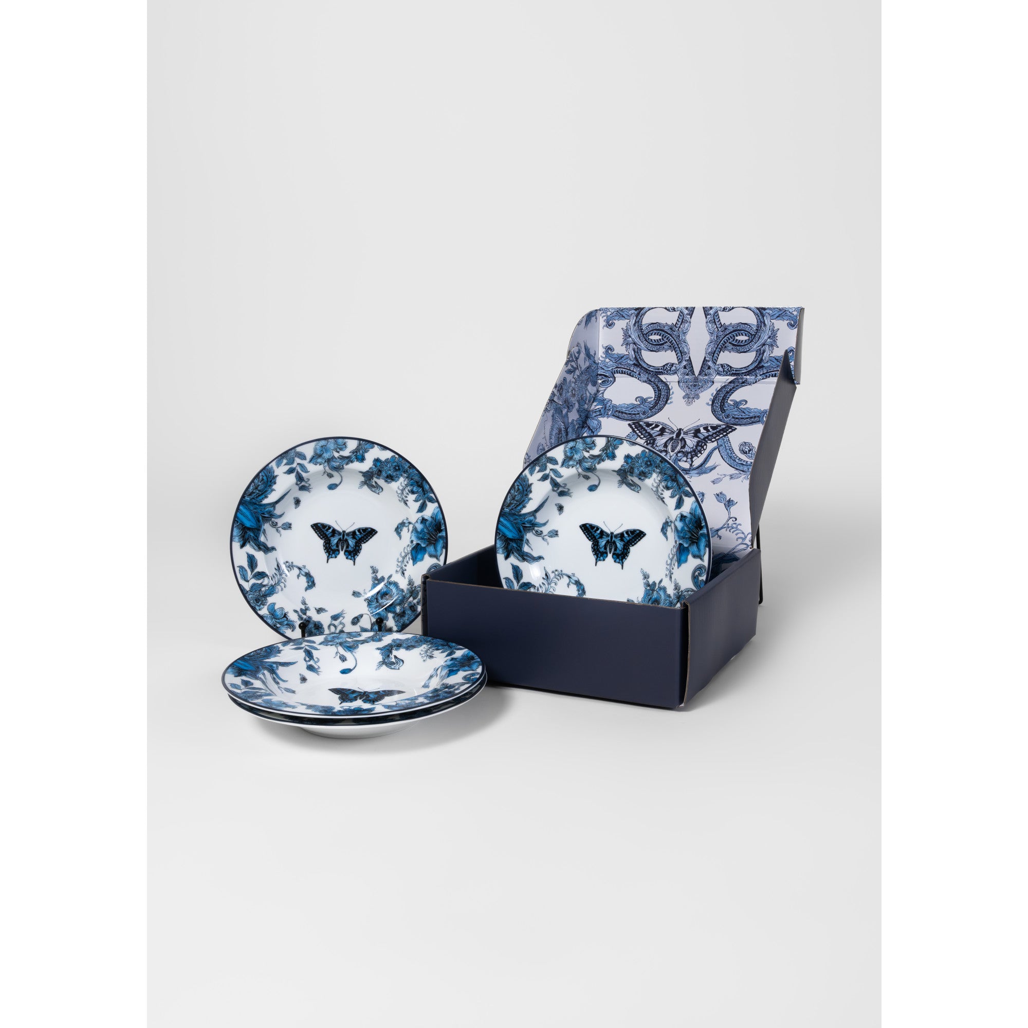 Marchesa Monarcha Porcelain Pasta Bowl Set - Blue