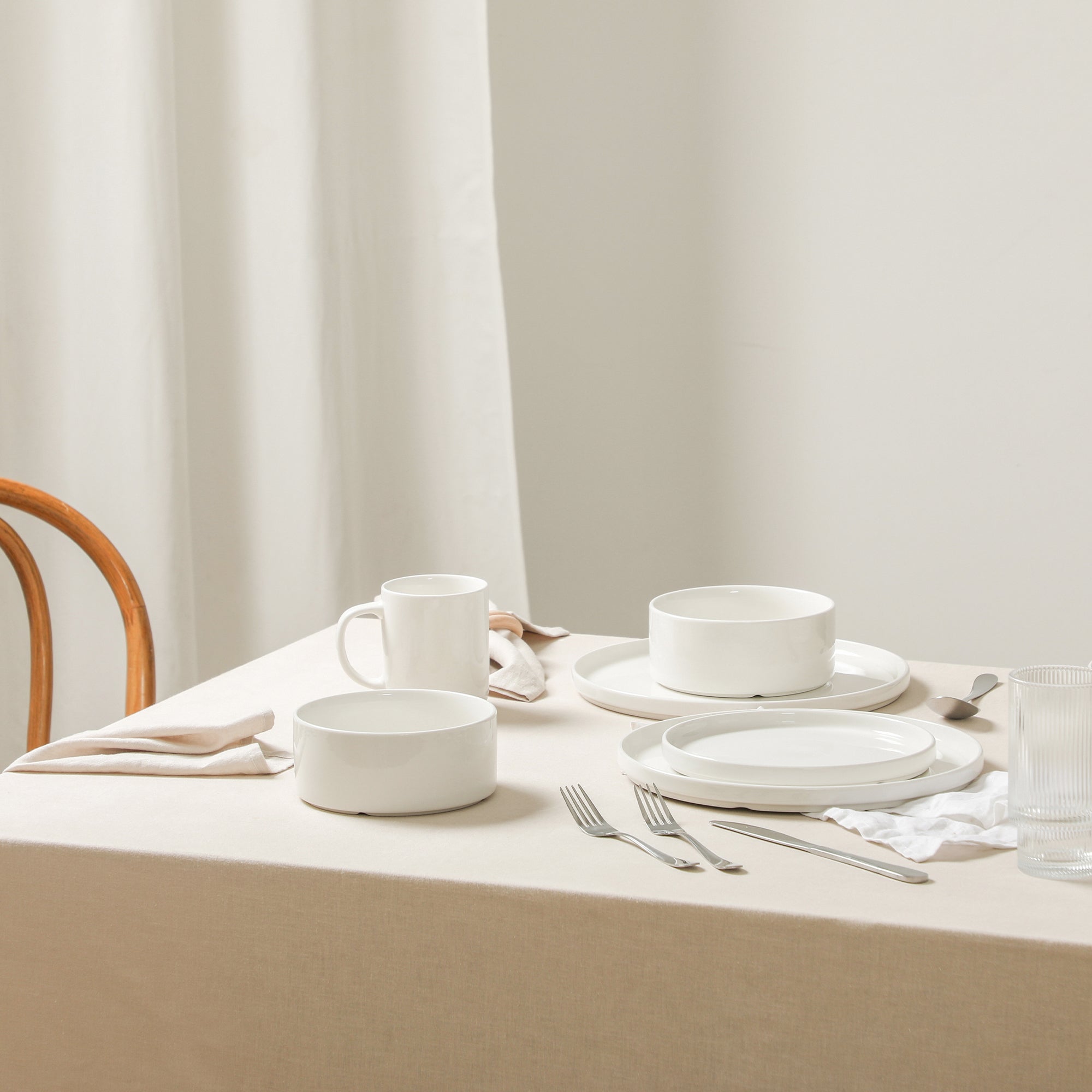 Dining Essentials Kit Porcelain 40 pc Bundle - White