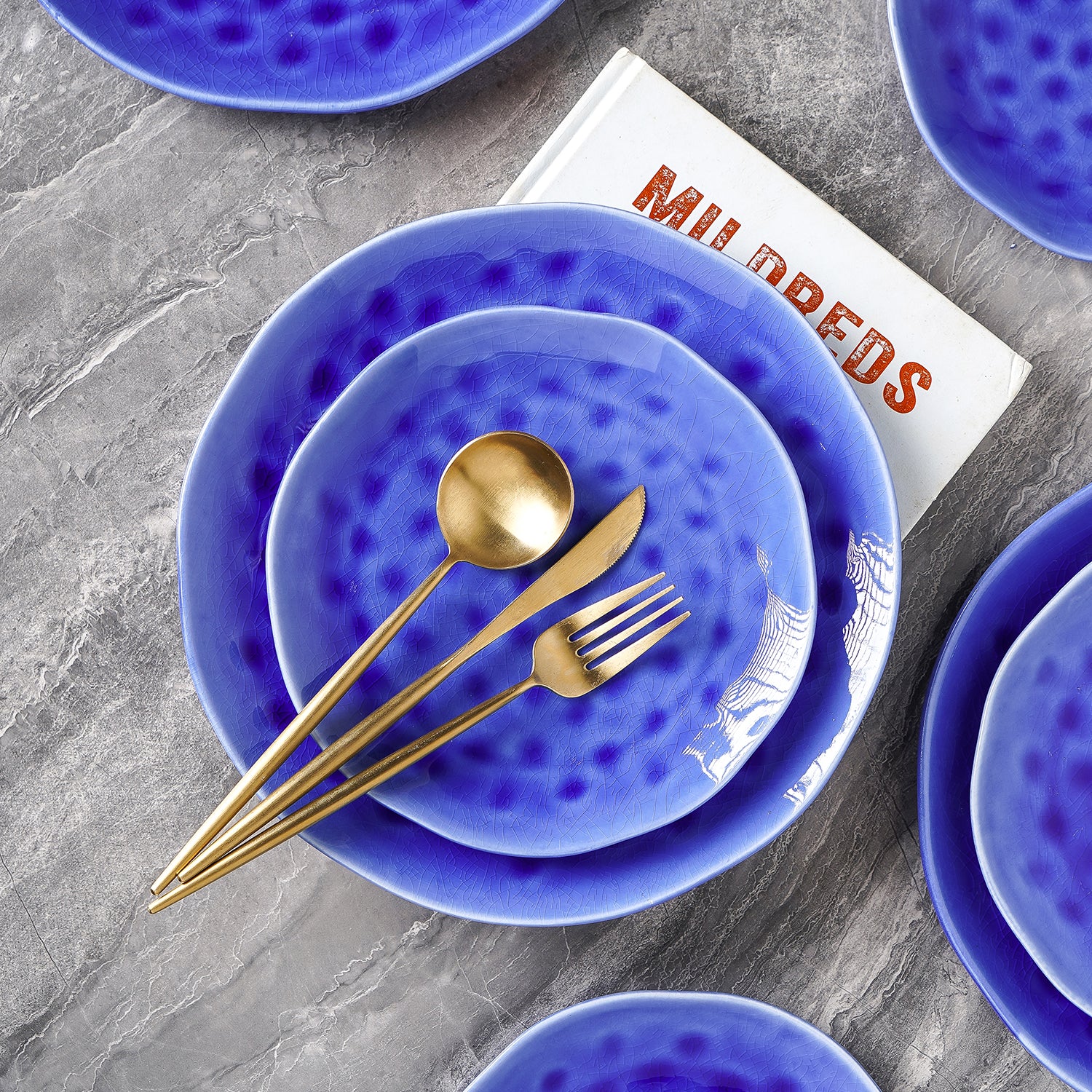 Constance Porcelain Dinnerware Set - Blue