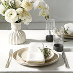 Stone Lain Mirella Stoneware Dinnerware Set, Includes Glasses, Beige