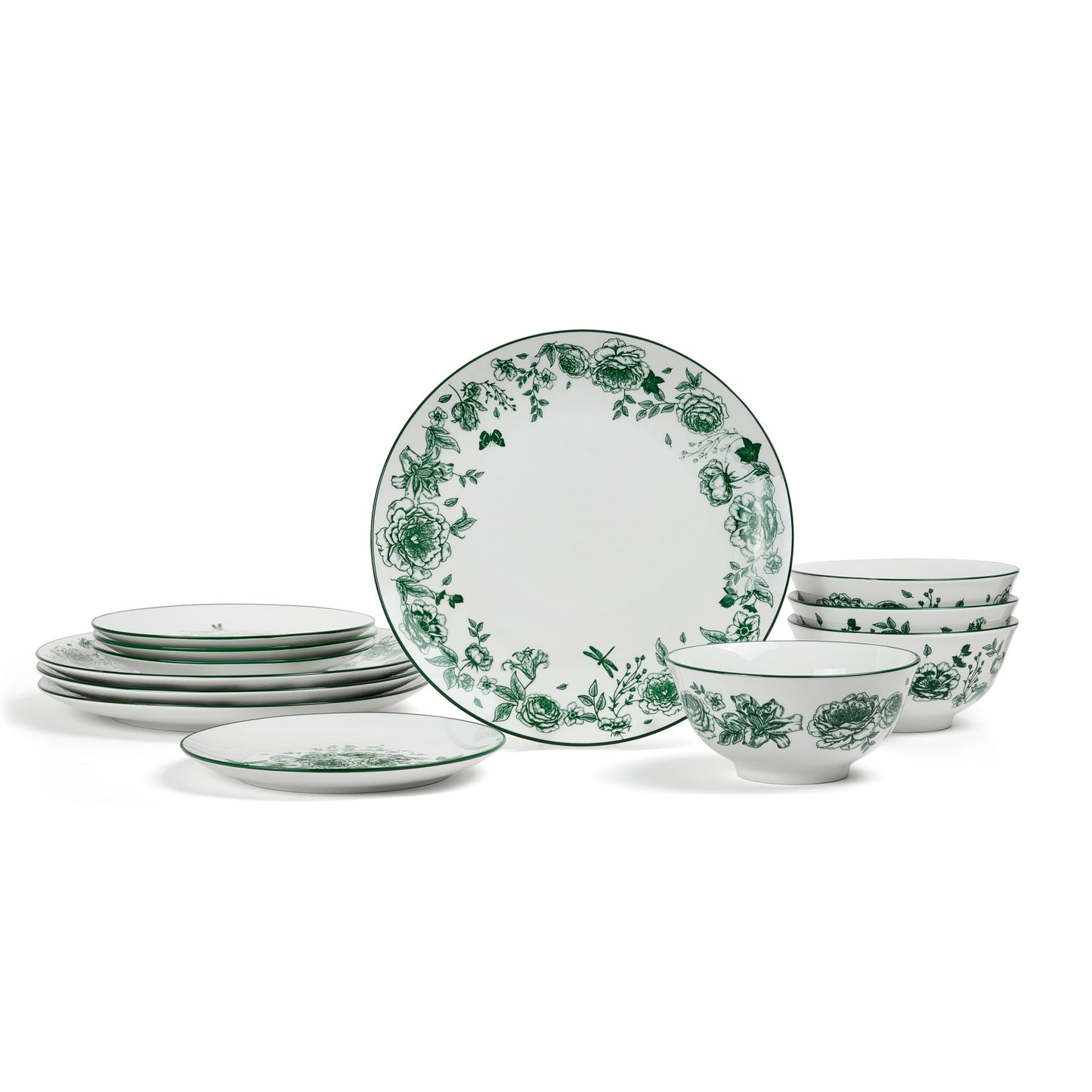 Esme Porcelain Dinnerware Set - Green