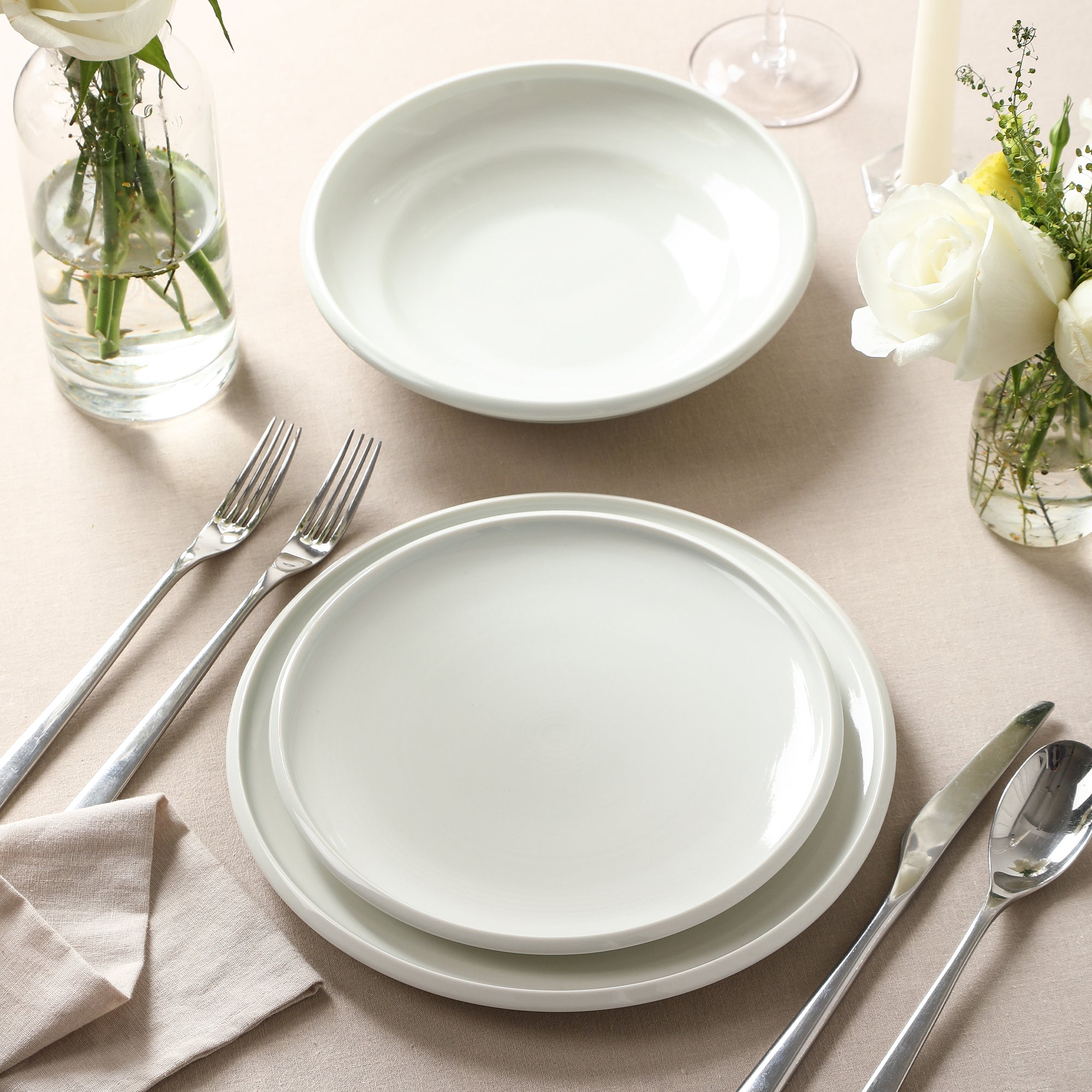 Harmony Stoneware Dinnerware Set - White