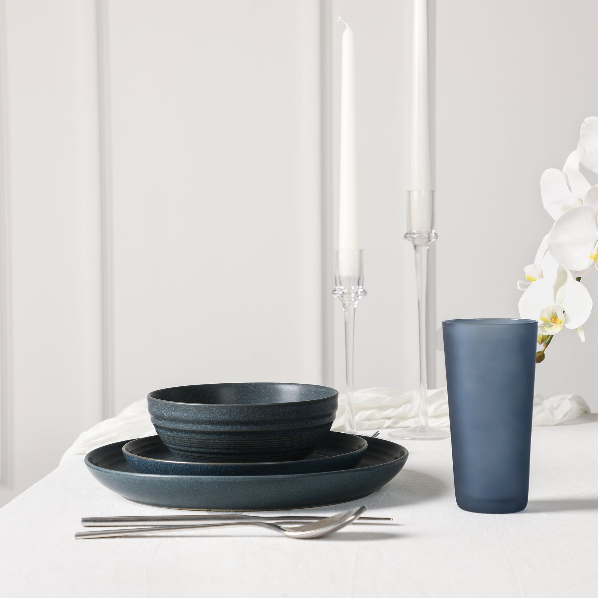 Elio Stoneware Dinnerware Set - Blue