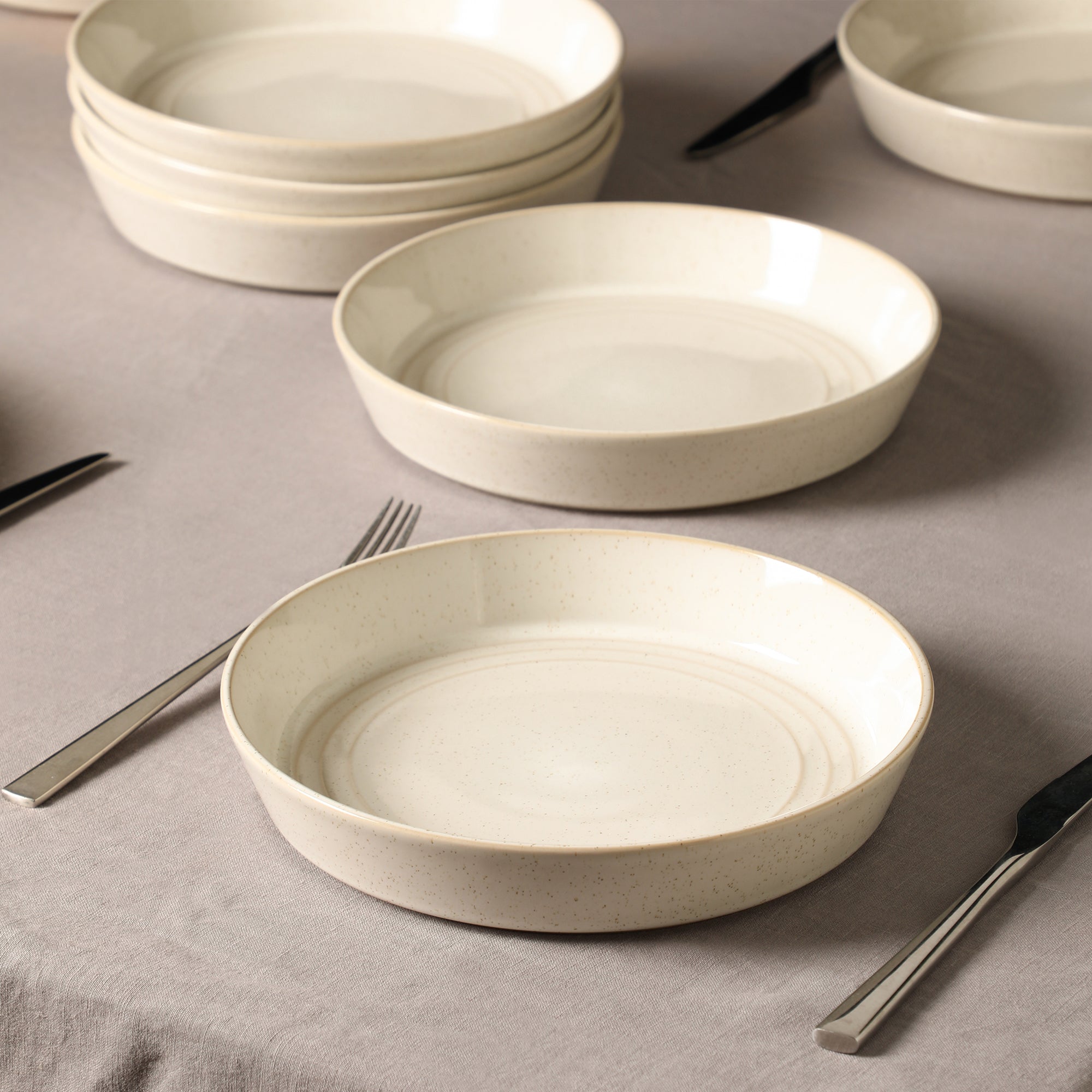 Claire Stoneware Pasta Bowl Set - White