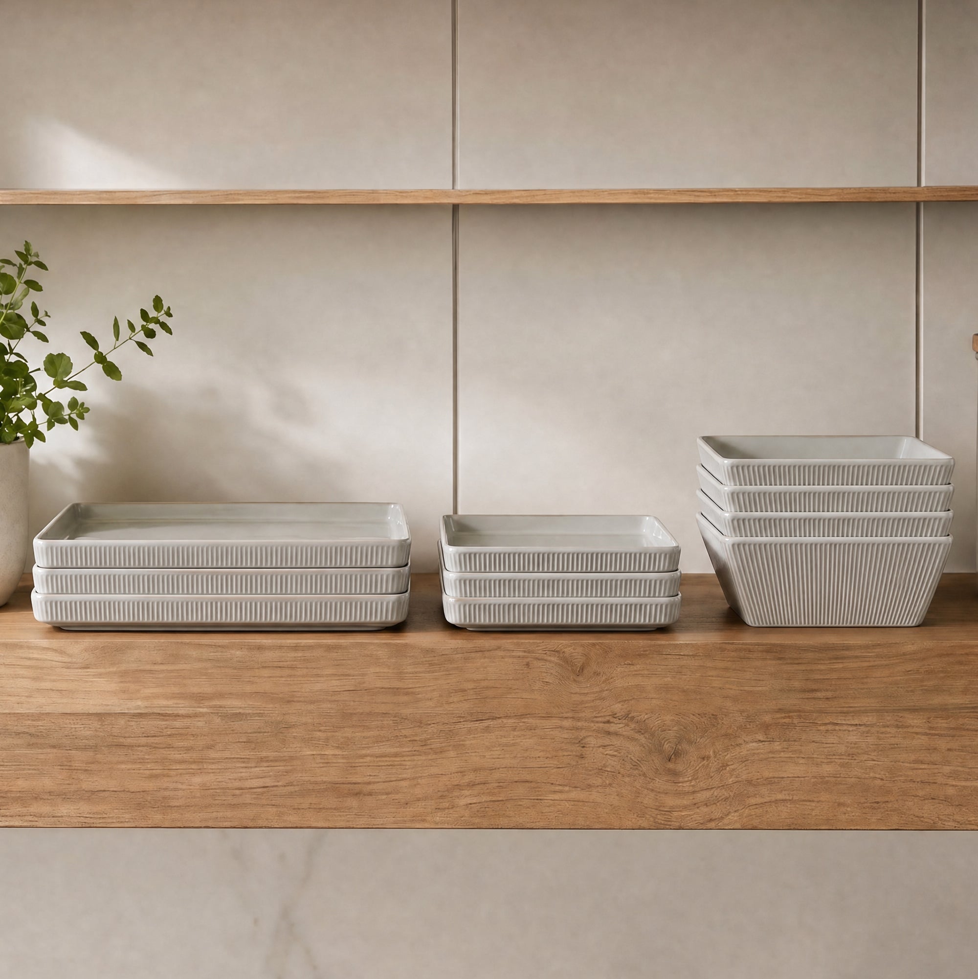Grace Stoneware Dinnerware Set - White