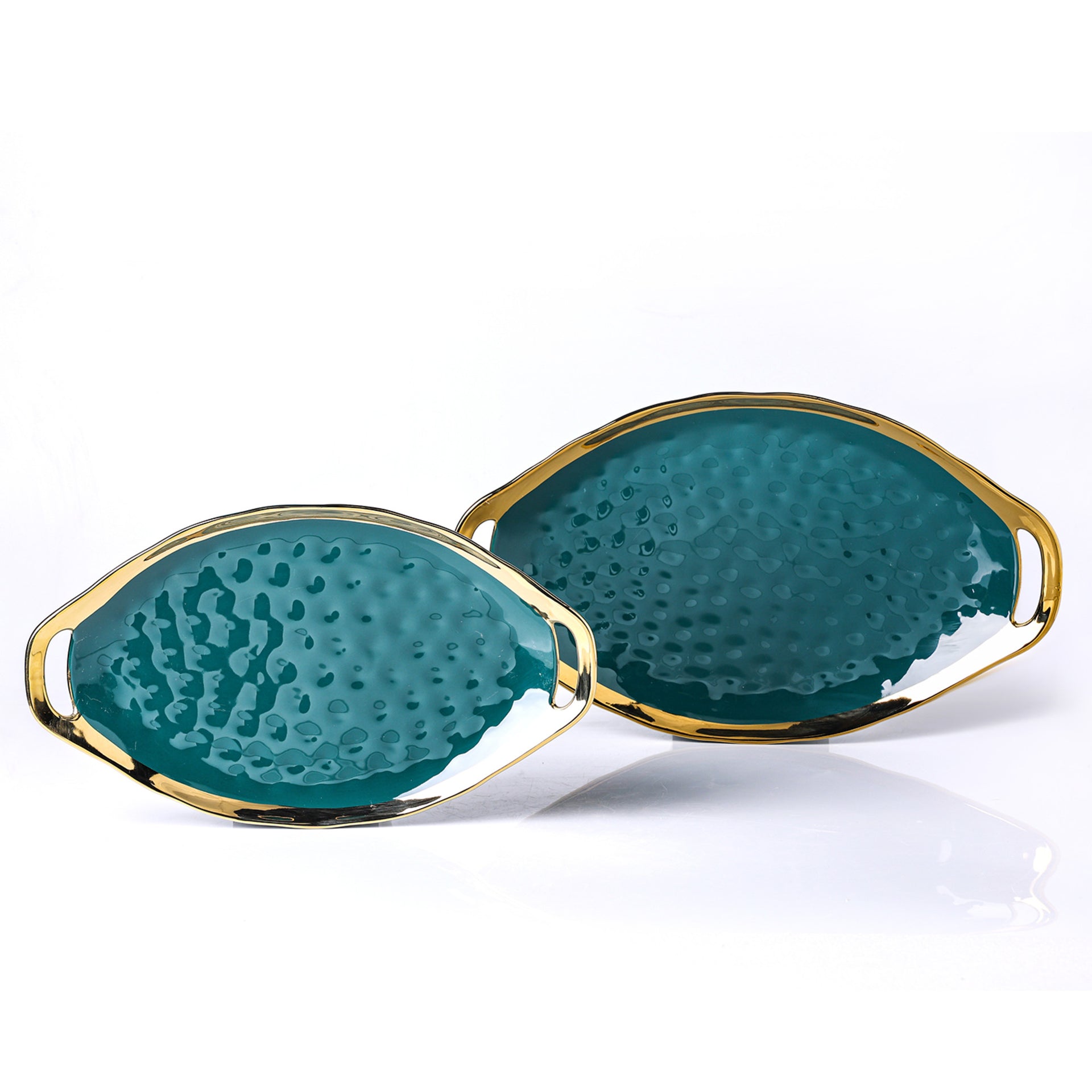 Florian Porcelain Service Plate Set - Green