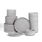 Haven Stoneware Dinnerware with Cereal Bowl Set - Grey