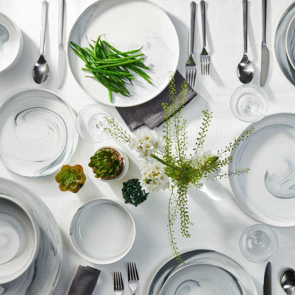 Brighton Porcelain Dinnerware Set - Gray