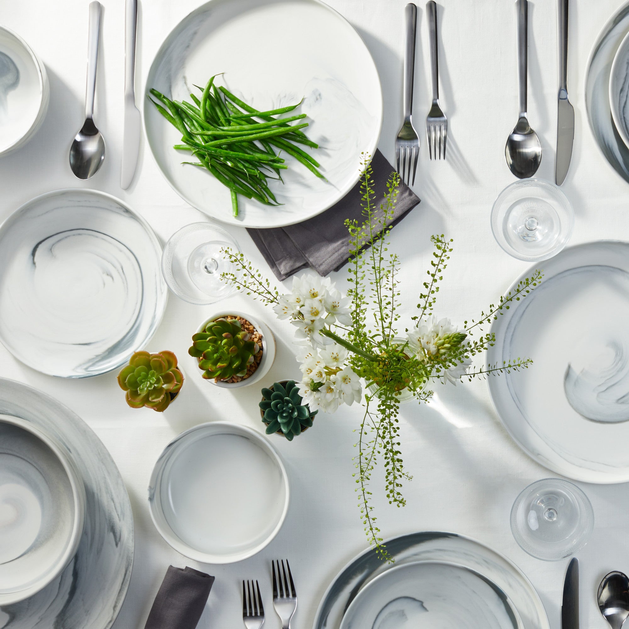 Brighton Porcelain Dinnerware Set - Gray