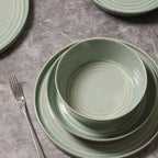 Claire Stoneware Bowl Set - Green