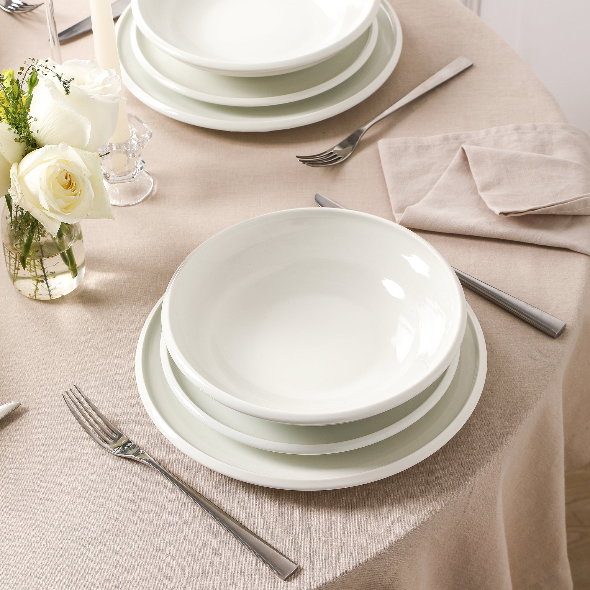 Harmony Stoneware Dinnerware Set - White