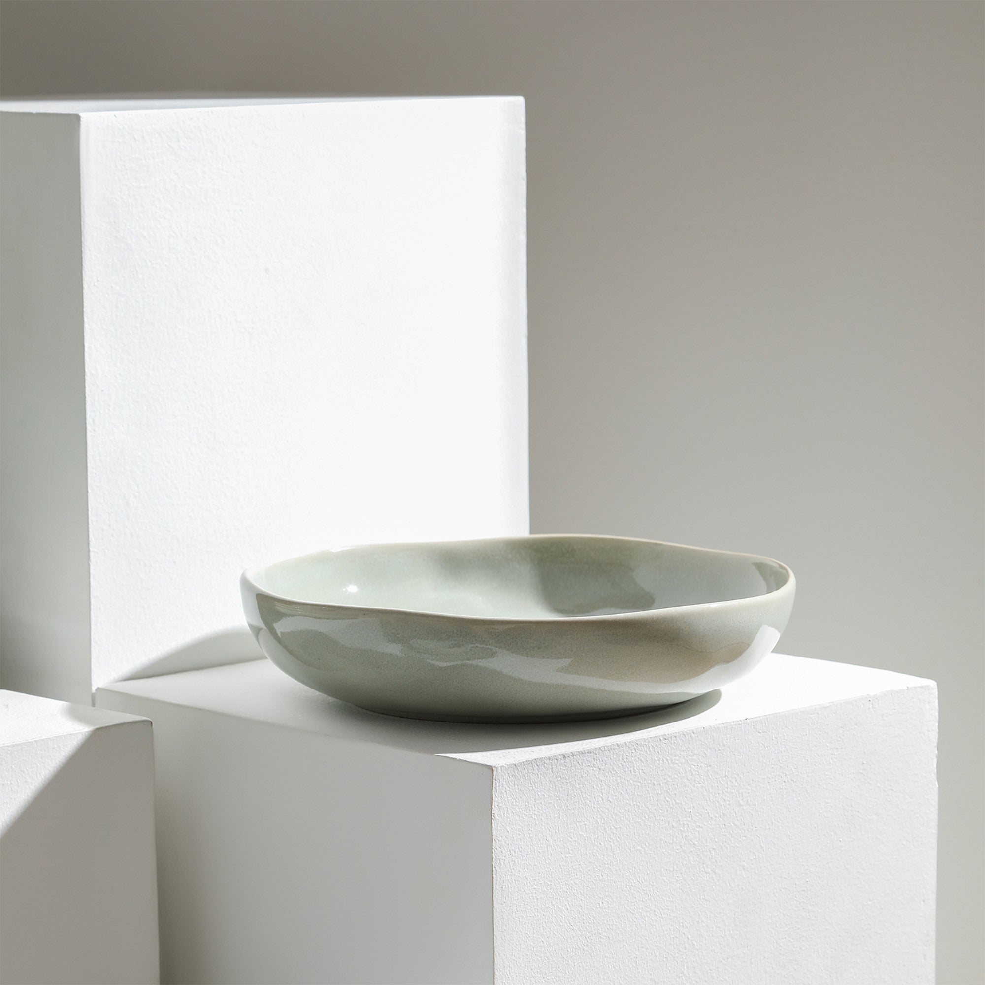 Mirella Stoneware Pasta Bowl - Light Green - Thumbnail 2