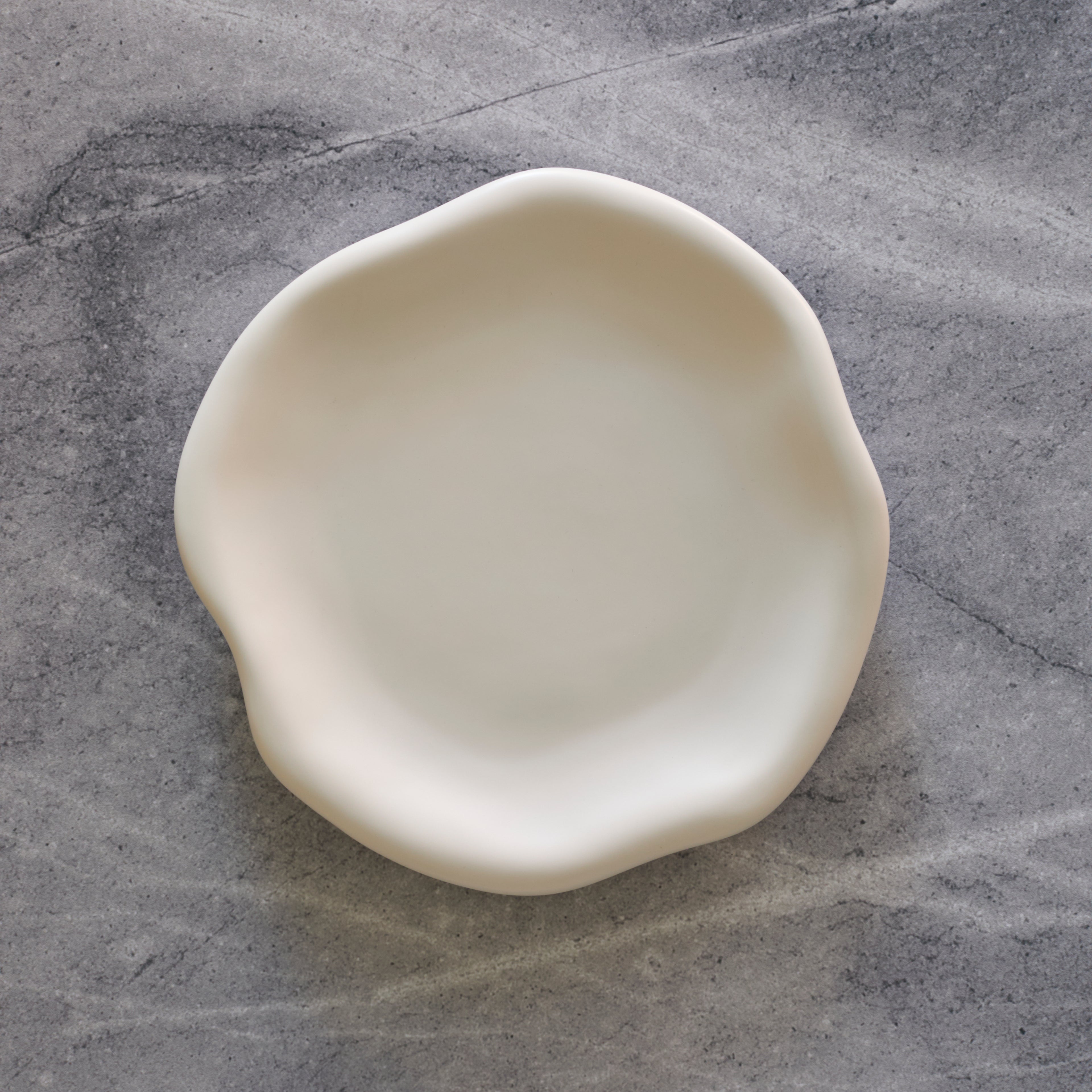 Amorphous Stoneware Salad Plate Set - White