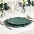 Baskerville Stoneware, Borosilicate Glass Dinnerware Set - Green