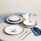 Knox Porcelain Dinnerware Set - Blue