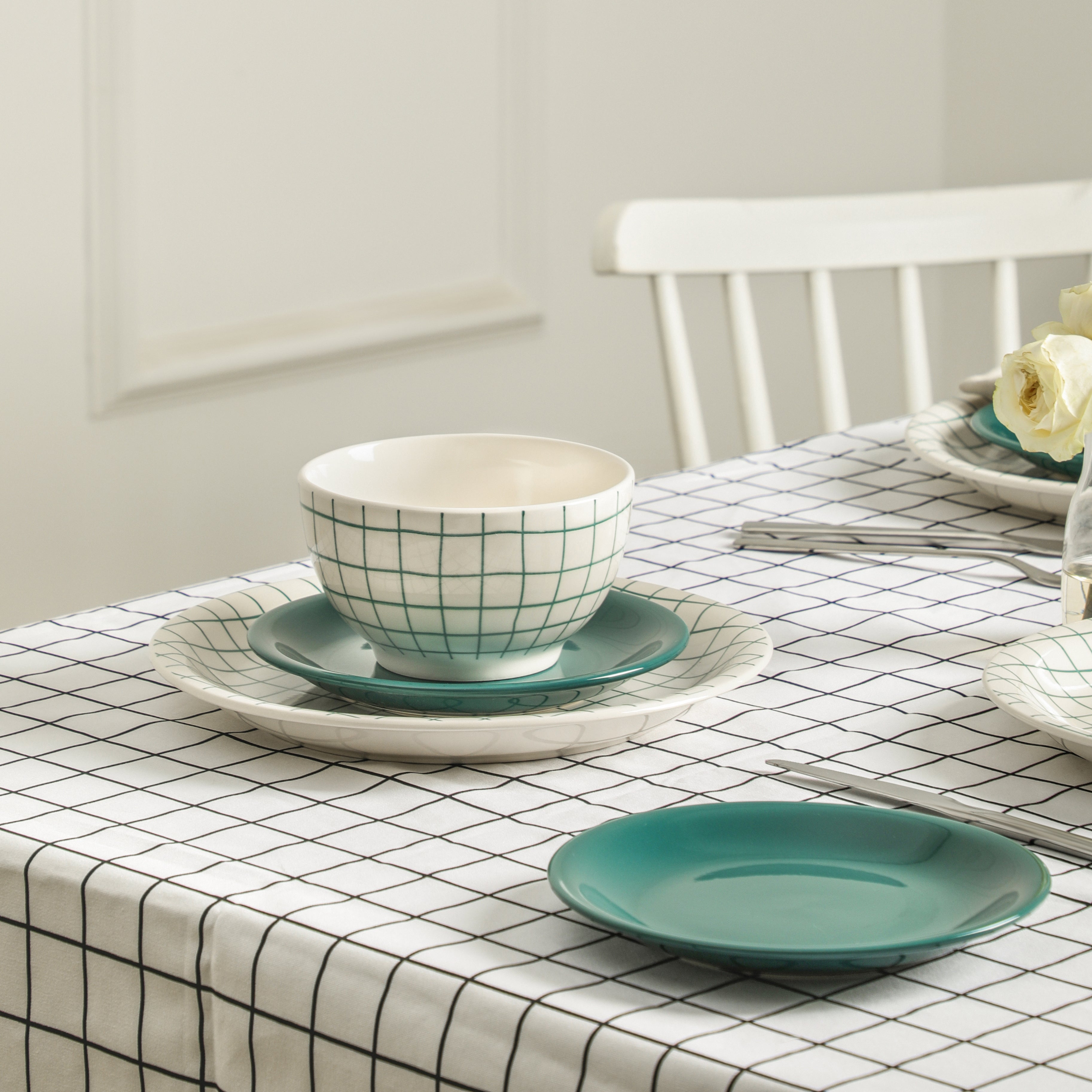 Ash Stoneware Dinnerware Set - Green