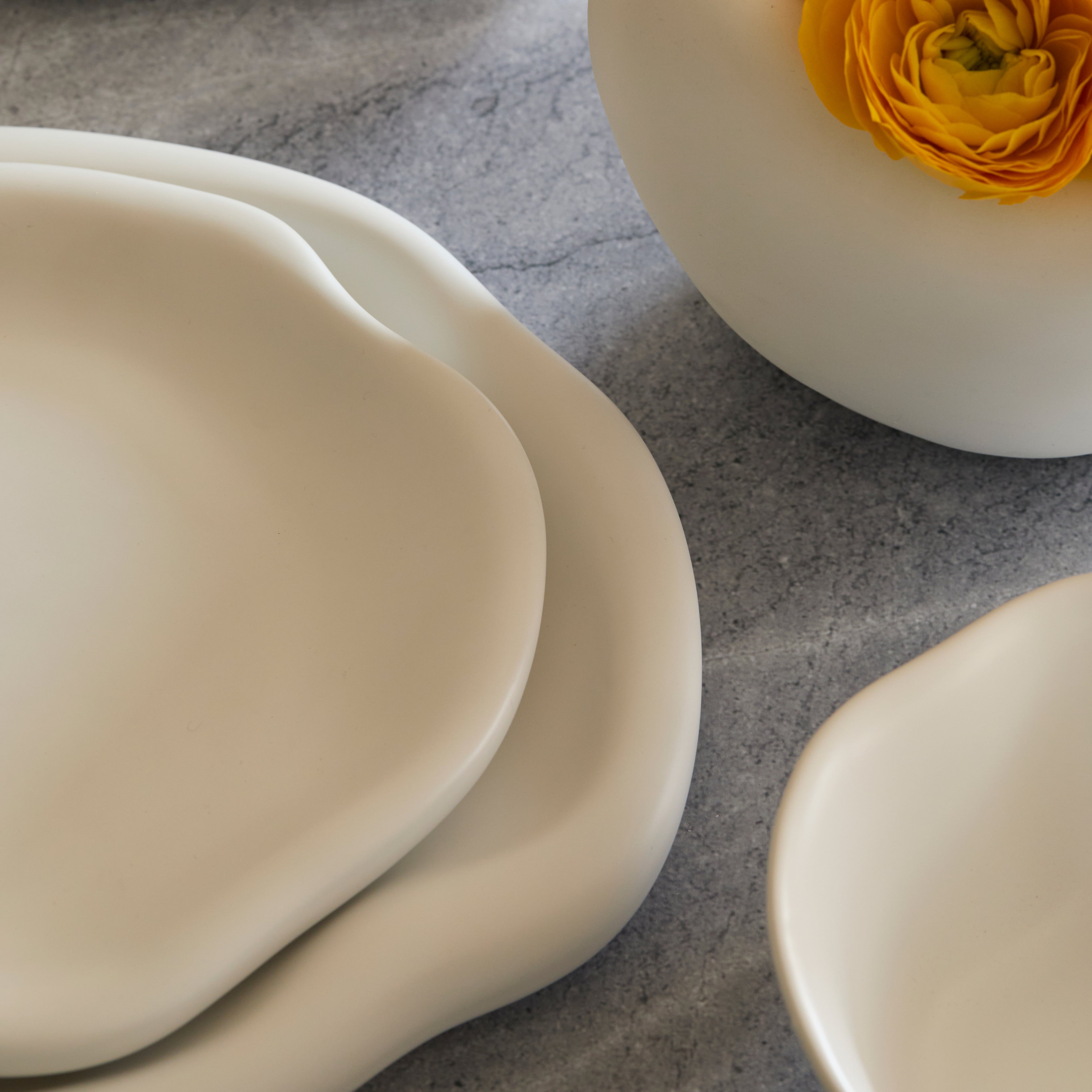 Amorphous Stoneware Dinnerware Set - White