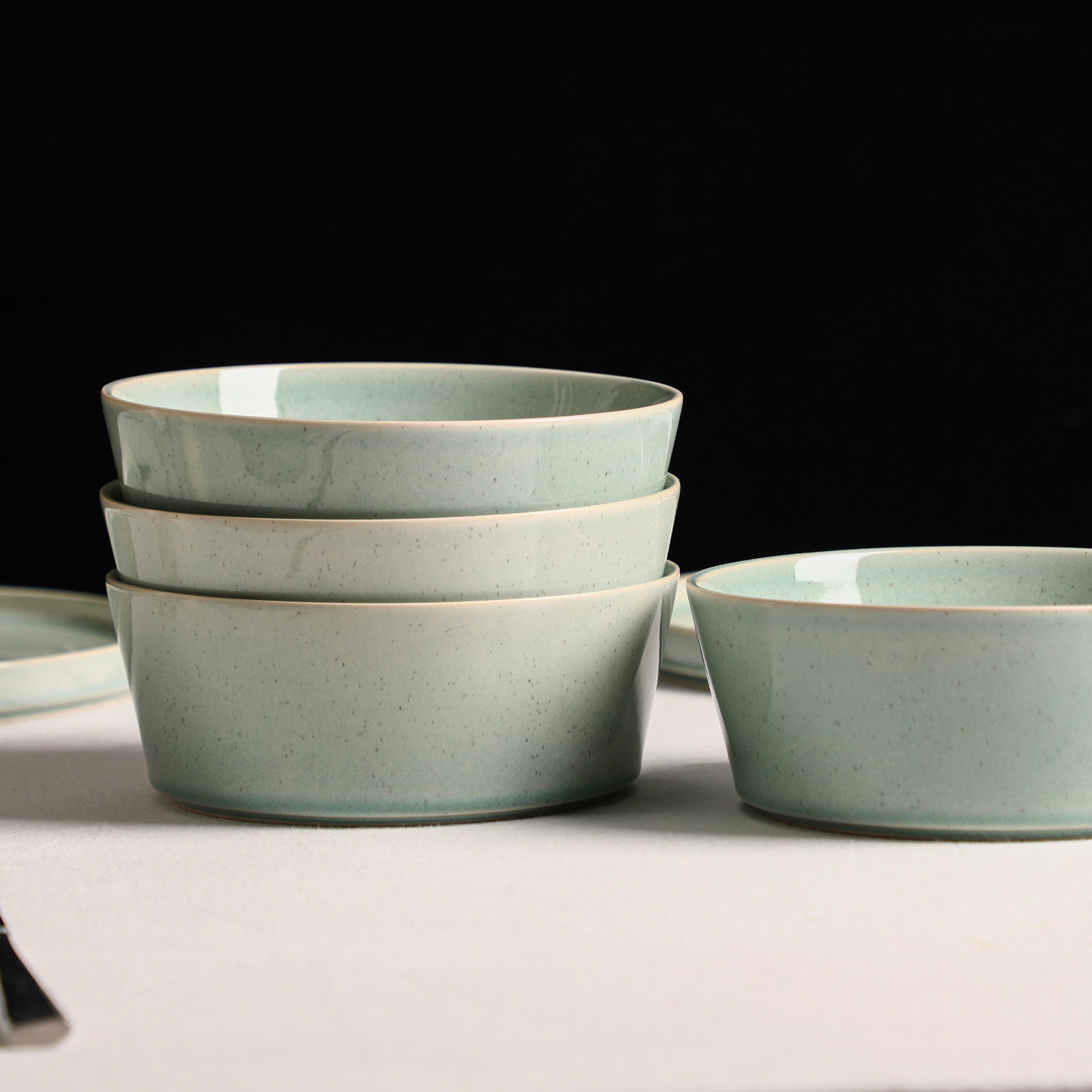 Claire Stoneware Bowl Set - Green