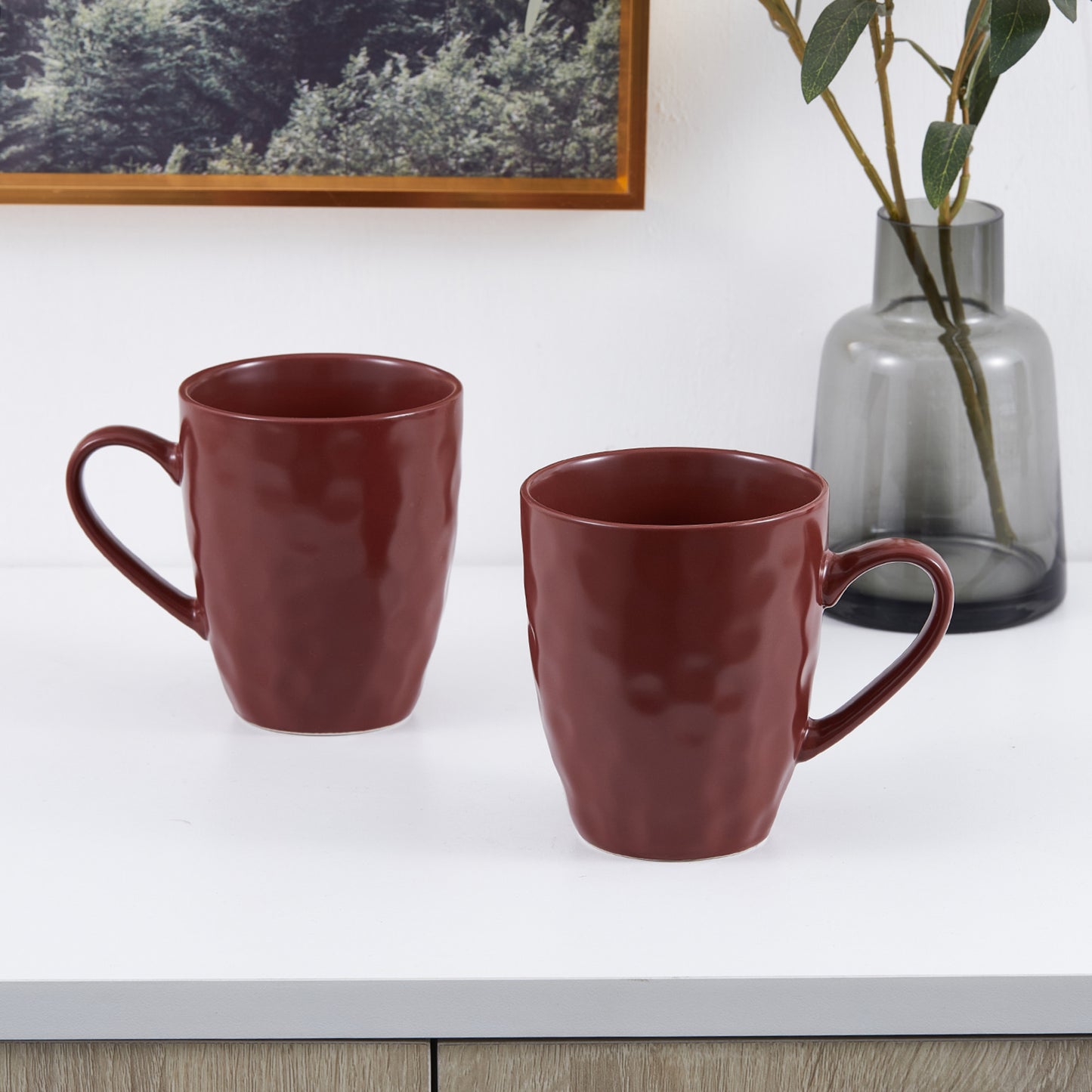 Clara Porcelain Dinnerware Set - Burgundy
