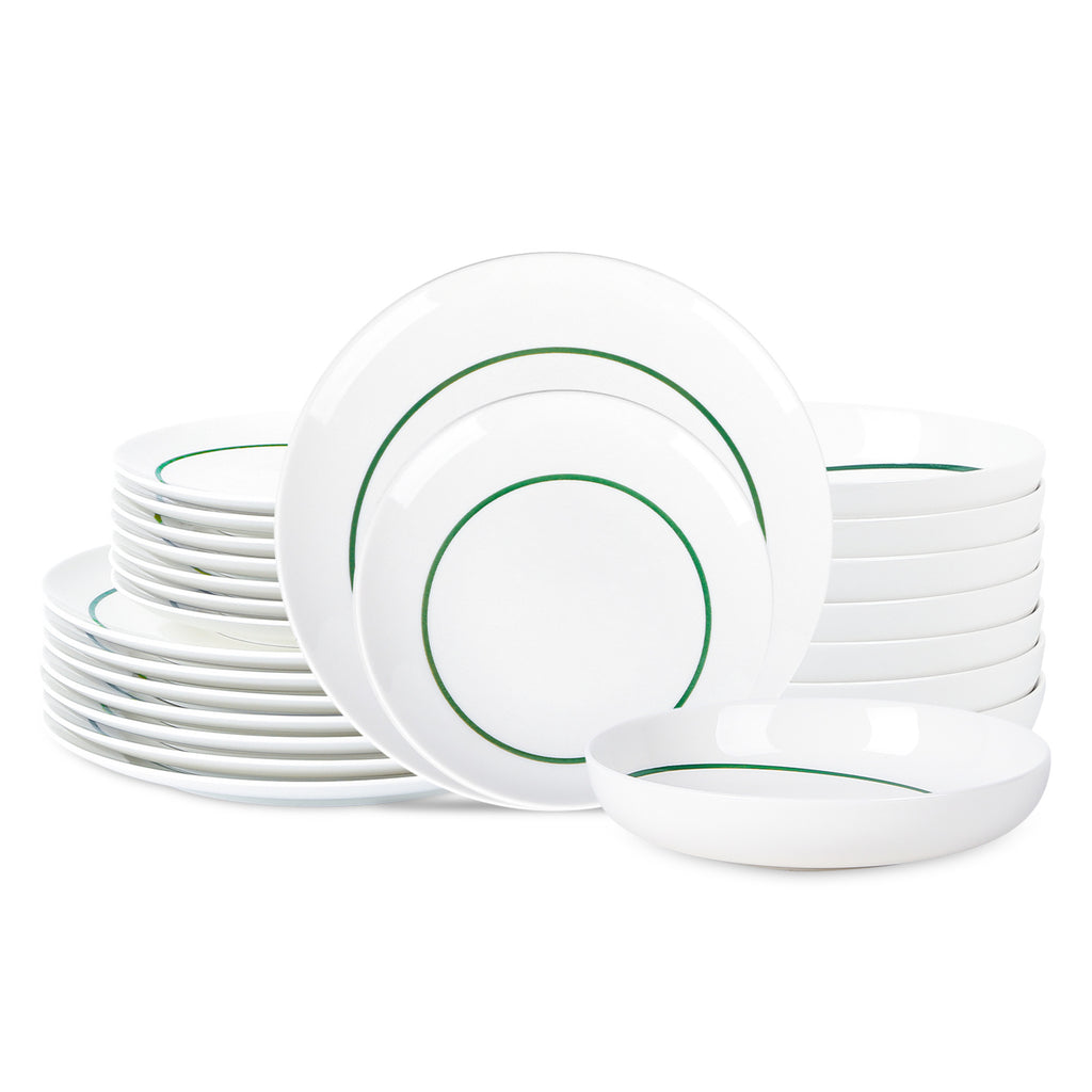 Luna Porcelain Dinnerware Set - Green