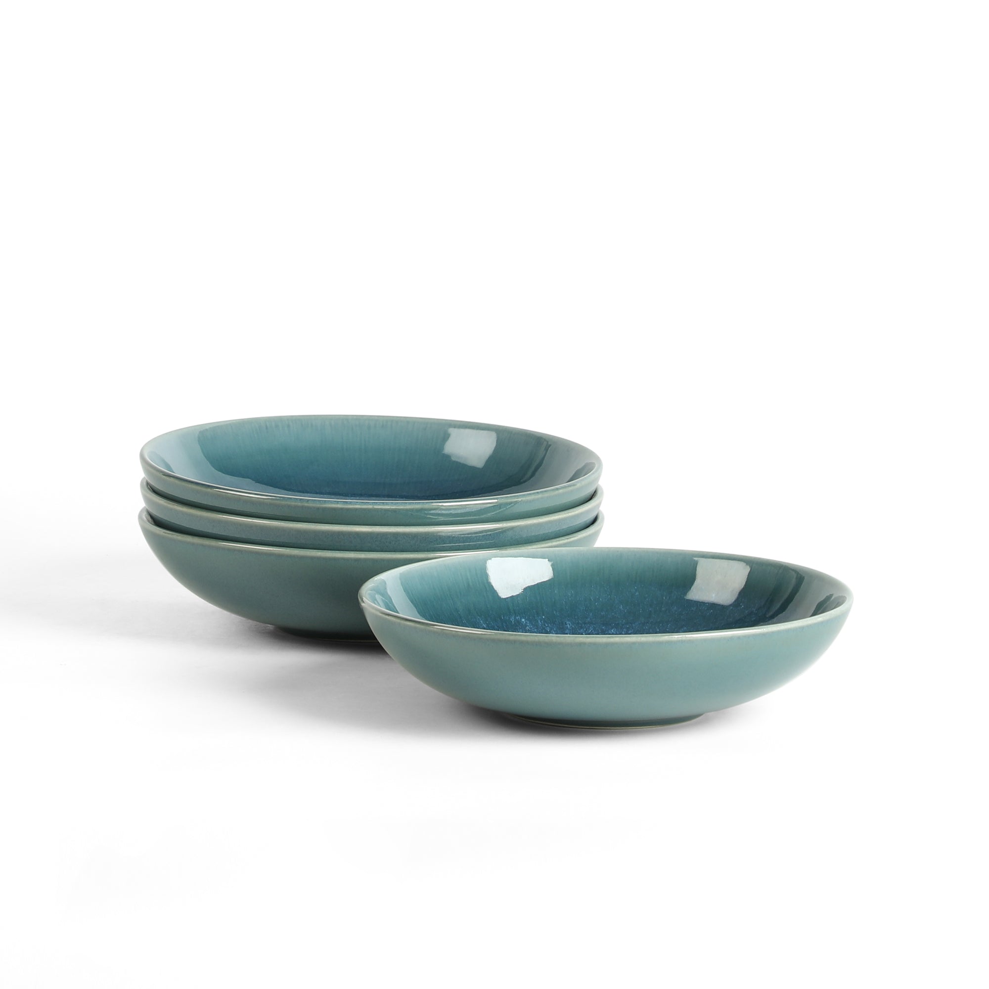 Riley Stoneware Pasta Bowl Set - Blue