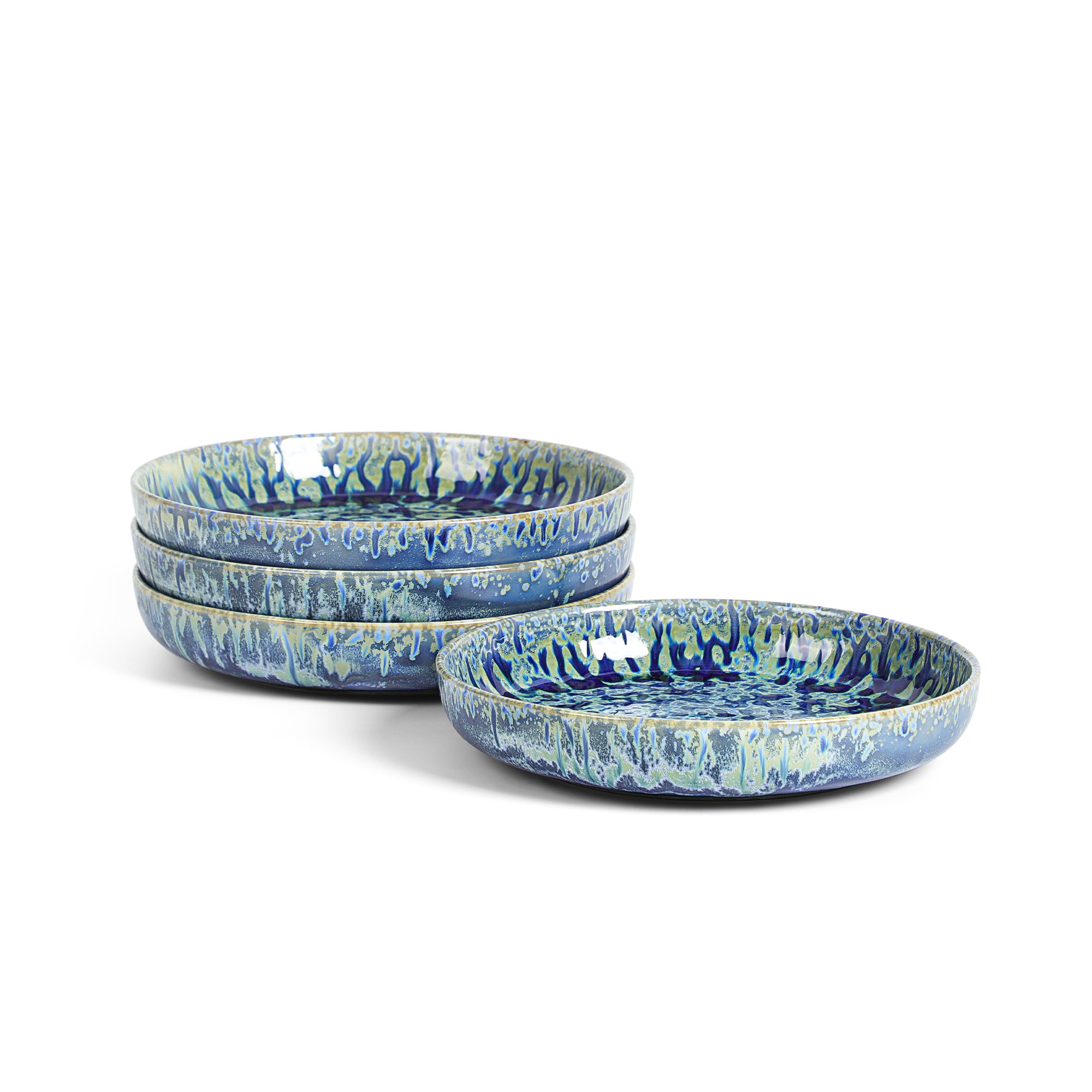 Hanami Stoneware Pasta Bowl Set - Blue