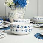 Fiore New Bone China Pasta Bowl Set - Blue
