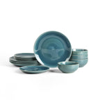 Riley Stoneware Dinnerware Set - Blue