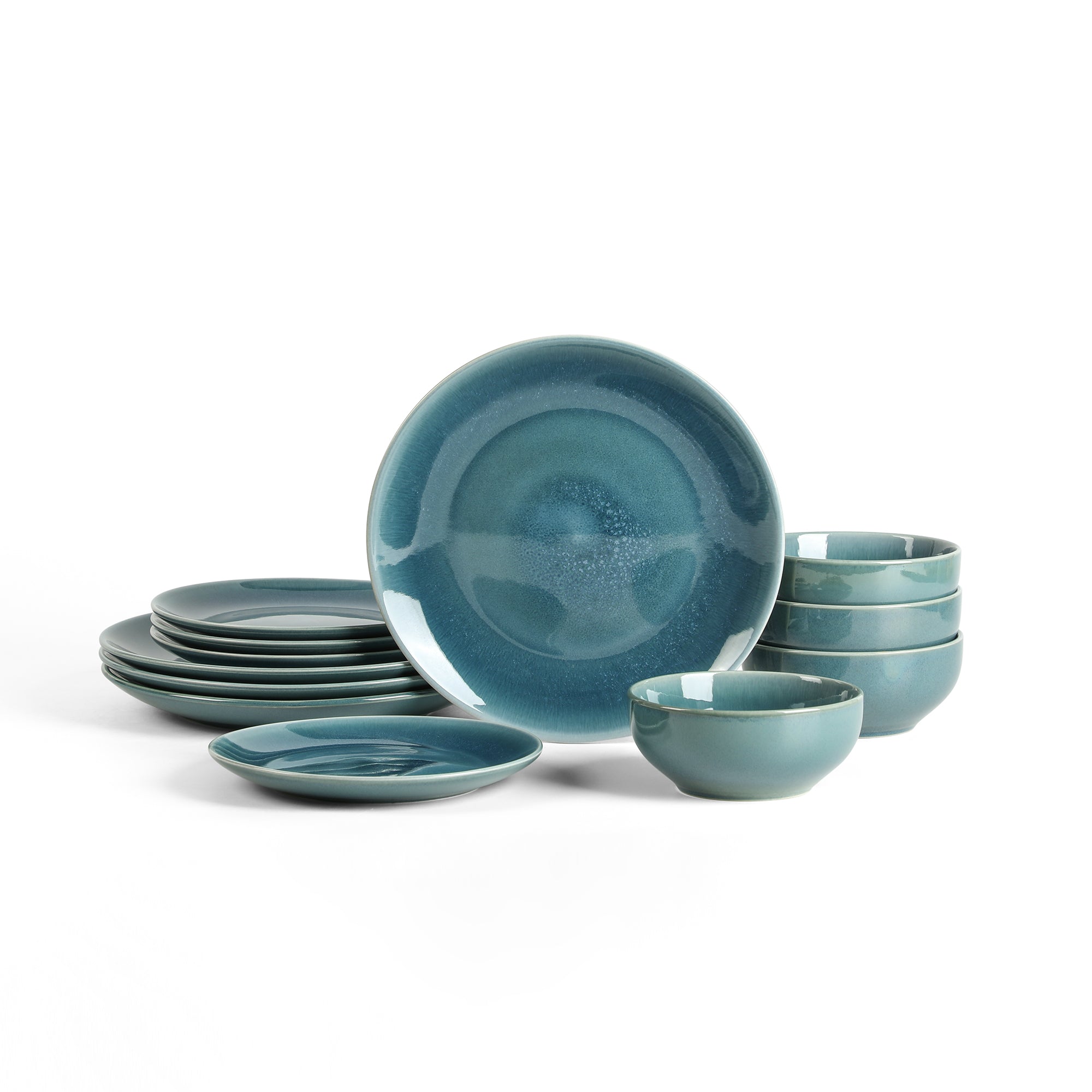 Riley Stoneware Dinnerware Set - Blue
