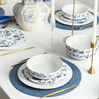 Fiore New Bone China Salad Plate Set - Blue