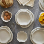 Amorphous Stoneware Bowl Set - White