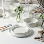 Roscoe Stoneware Dinnerware Set - White Speckled