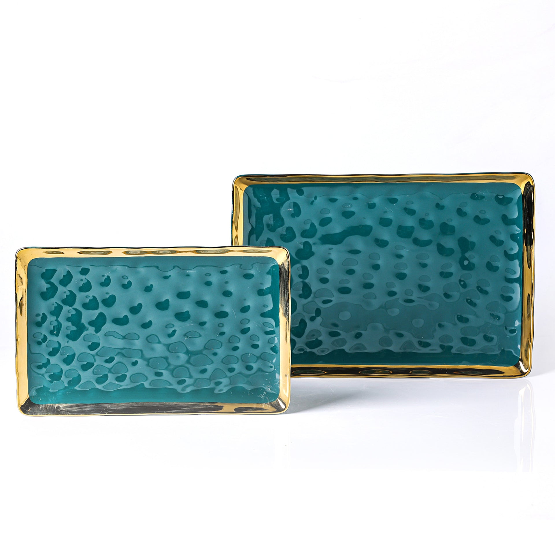 Florian Porcelain Service Plate Set - Green