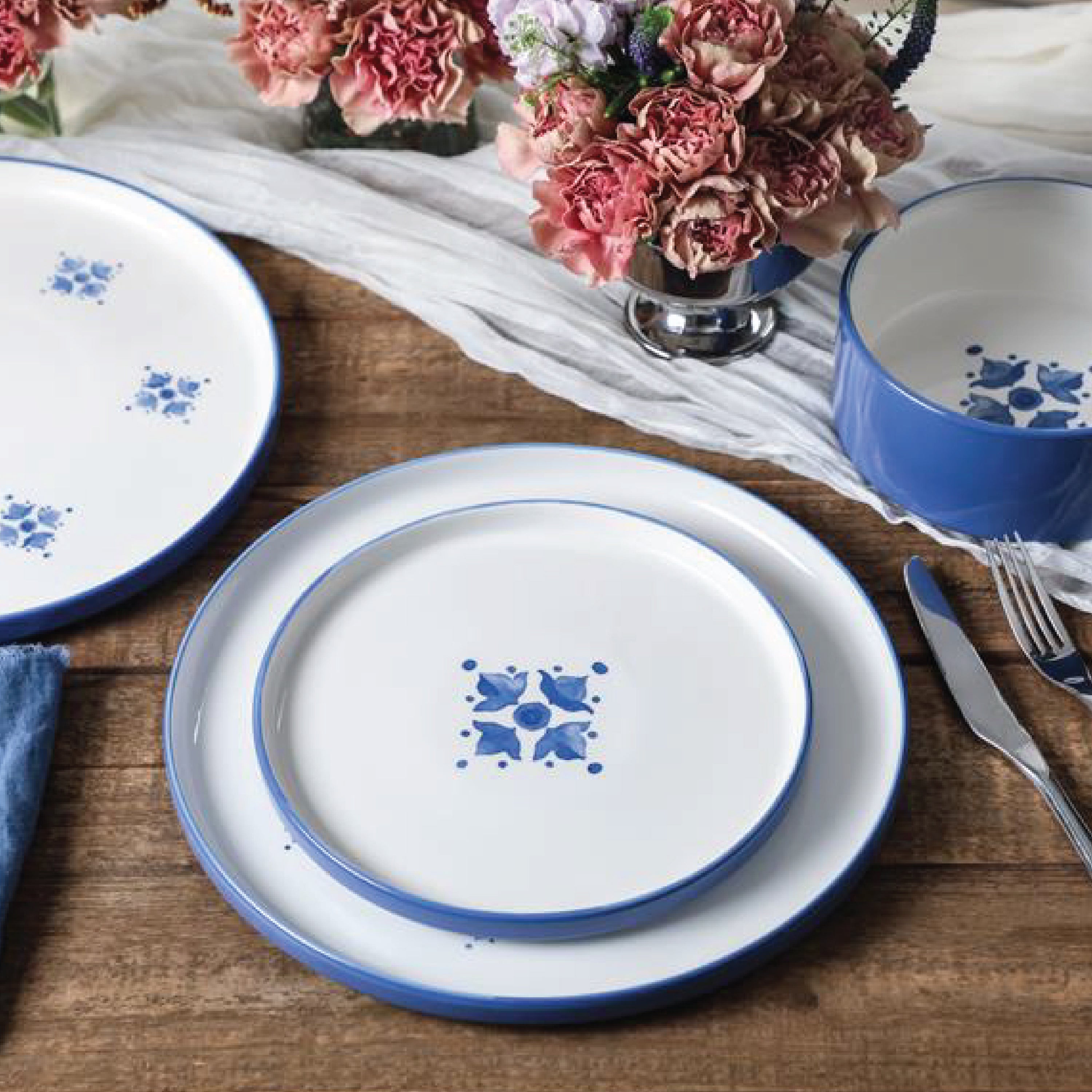 Cobalt Porcelain Dinnerware Set - Blue
