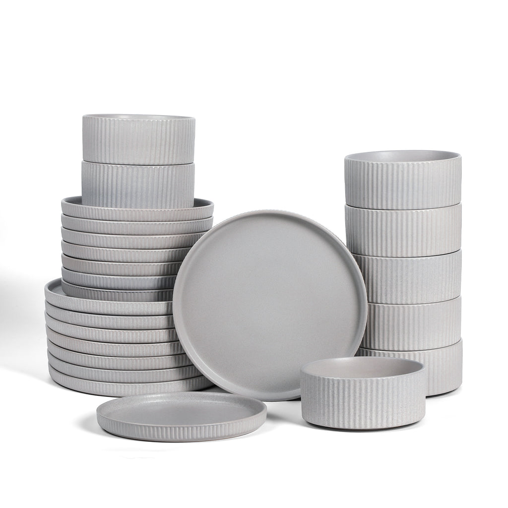 Haven Stoneware Dinnerware Set - Grey