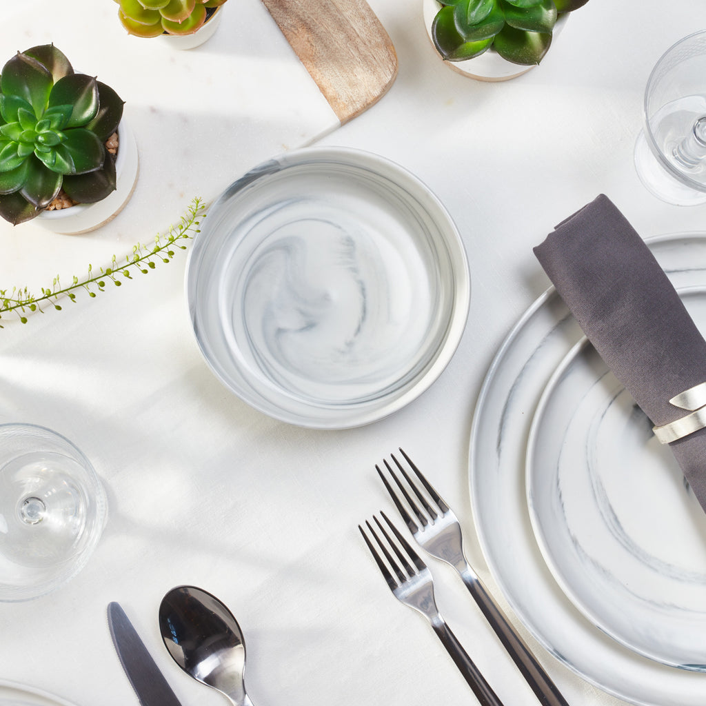 Brighton Porcelain Dinnerware Set - Gray