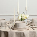 Haven Stoneware Dinnerware with Cereal Bowl Set - Beige