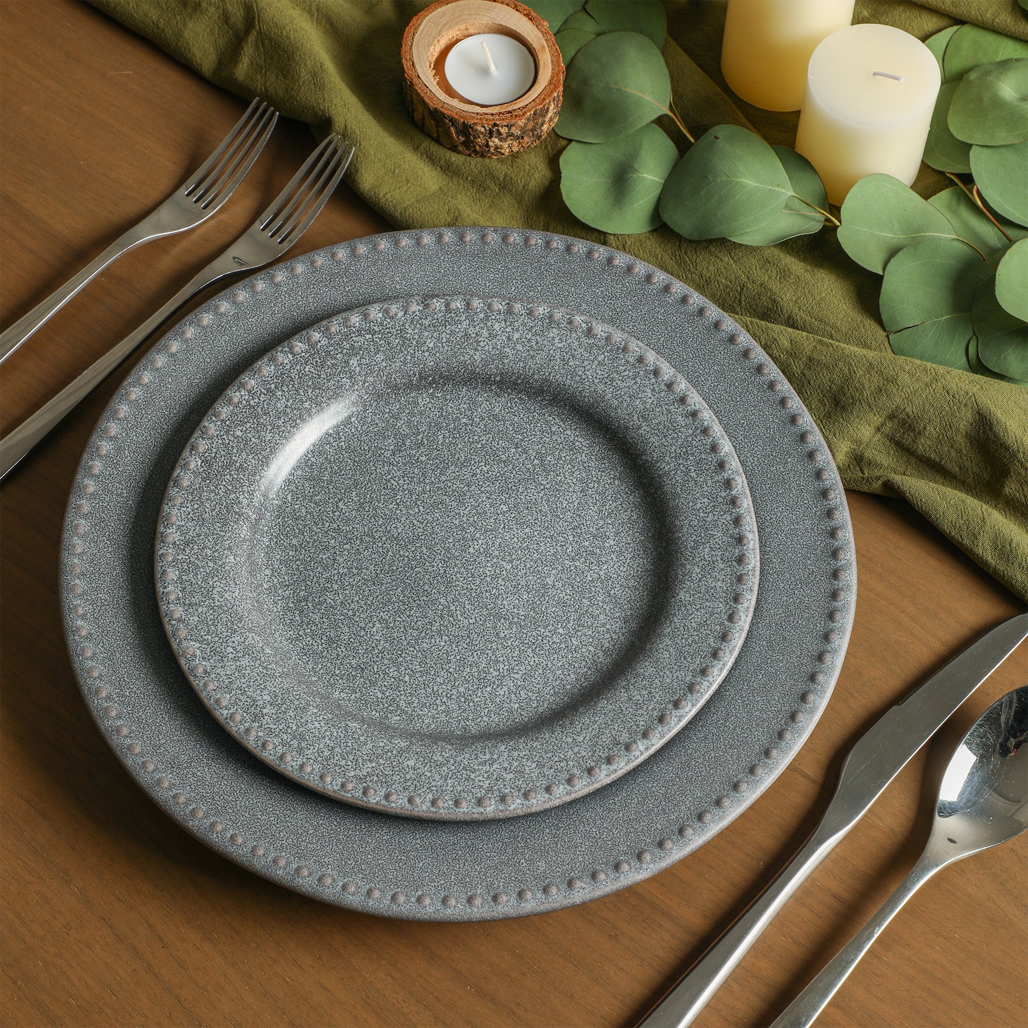 Comet Stoneware Salad Plate Set - Grey