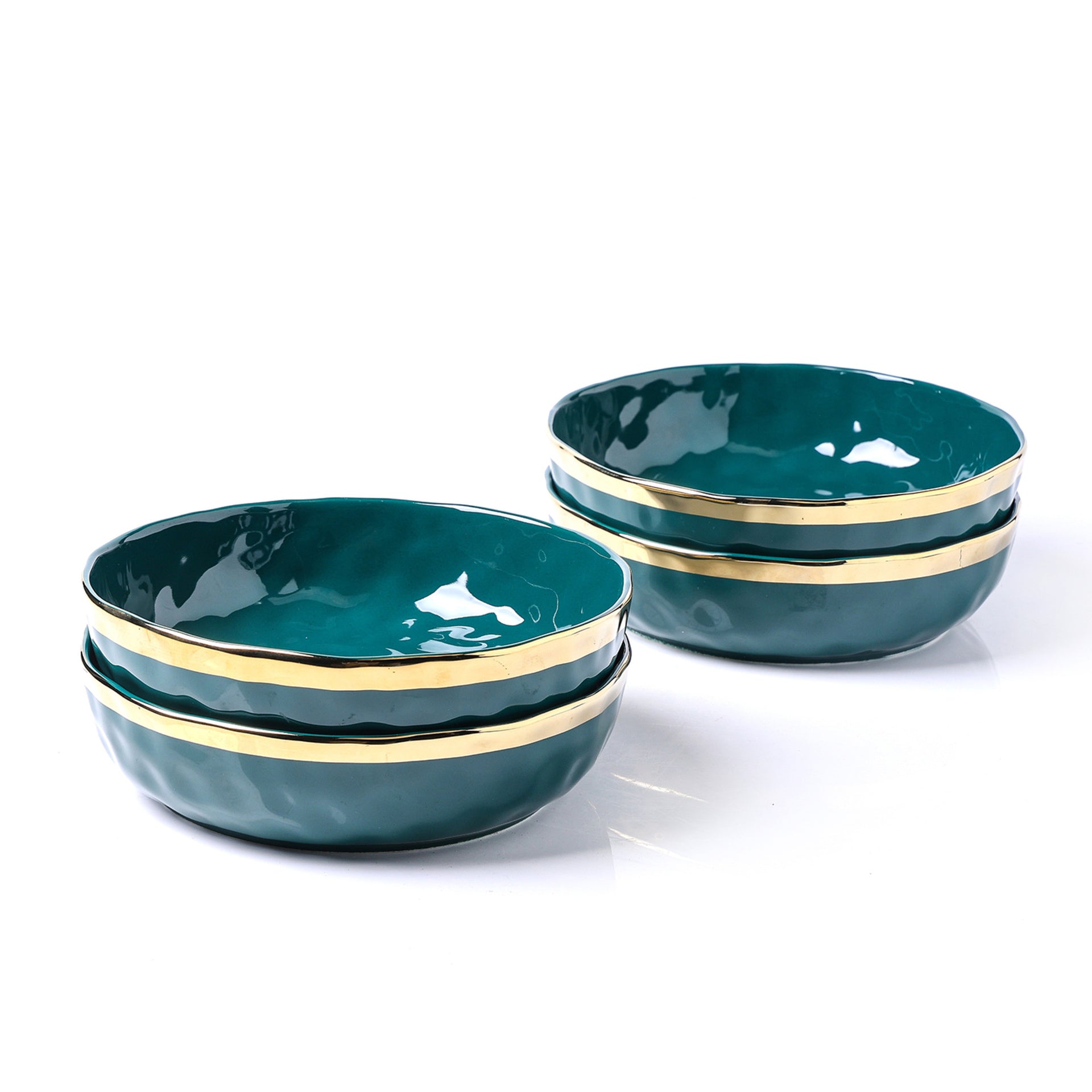 Florian Porcelain Pasta Bowl - Green