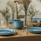 Riley Stoneware Dinnerware Set - Blue