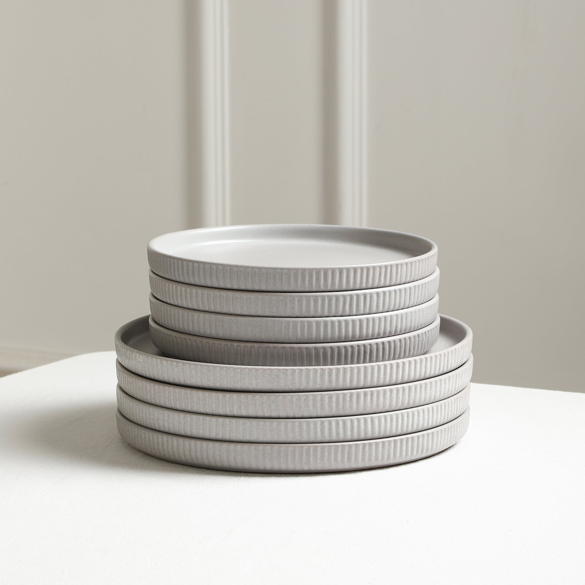 Haven Stoneware Dinnerware with Cereal Bowl Set - Grey