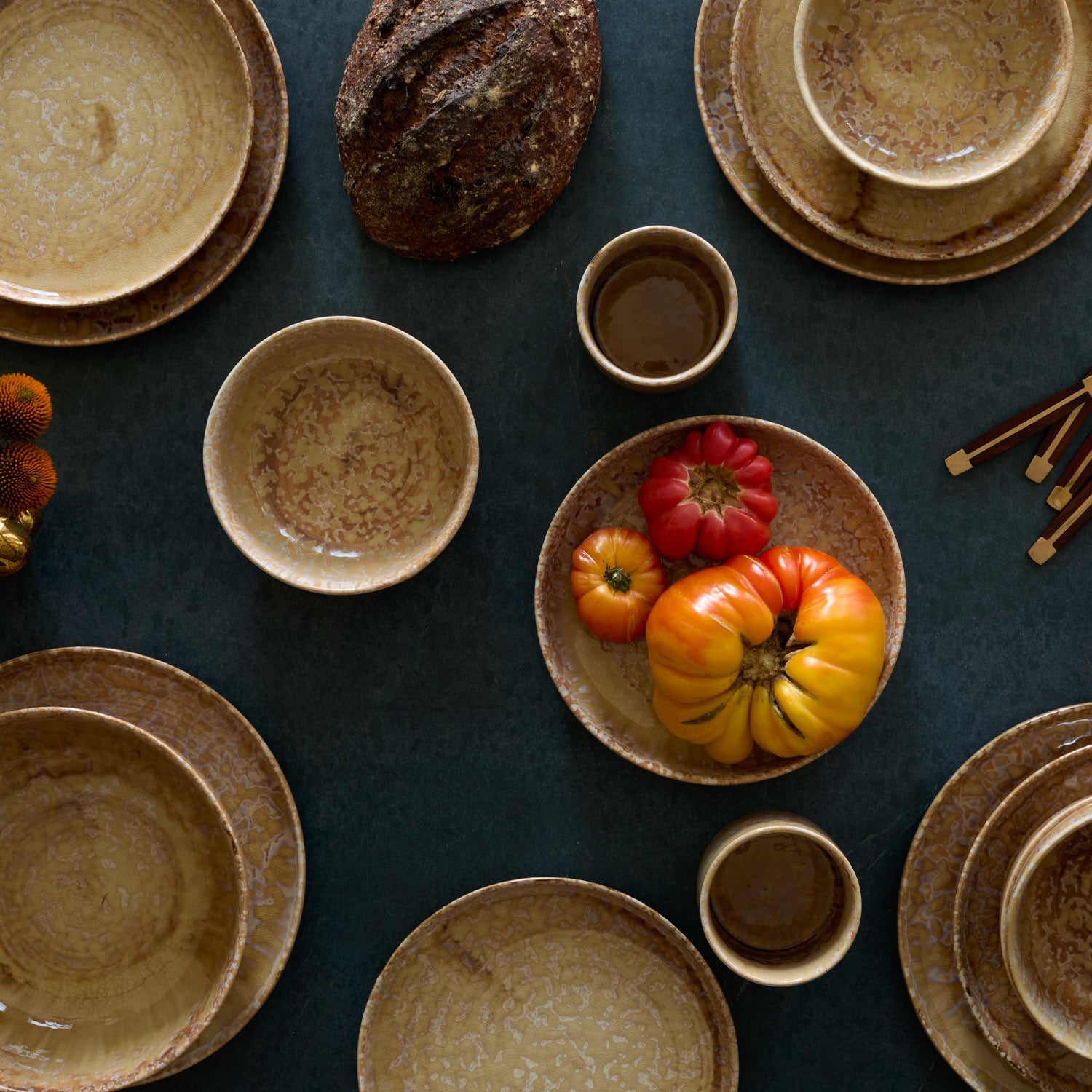 Hanami Stoneware Dinnerware Set - Beige