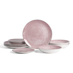 Onyx Porcelain Dinnerware Set - Pink and Gold