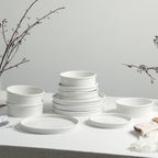 Roscoe Stoneware Dinnerware Set - White Speckled