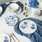 Fiore New Bone China Salad Plate Set - Blue